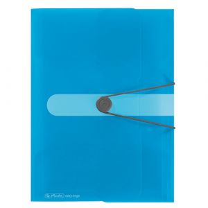Desky s gumičkou A4/3 chlopně PP,transparentní - modré (Herlitz)