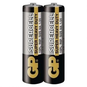 Baterie AA tužková 1,5V 2 kusy GP Supercell ve fólii (GP R6) Zinkouhlíková baterie