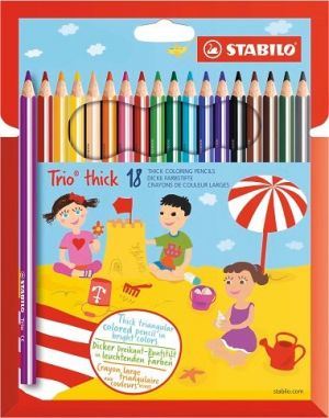 STABILO Trojhranné pastelky - Trio silná - 18 ks sada - 18 různých barev
