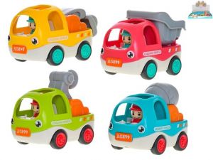 Auto stavební veselé 6,5cm zpětný chod 4druhy 18m+