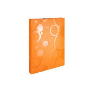 Karton P+P Krabice na spisy s gumou A4 NEO COLORI oranžová