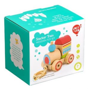 Lucy & Leo 157 Dřevěná tahací mašinka – skládačka 6 dílů