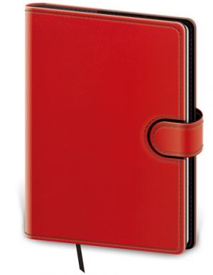 Tečkovaný zápisník Flip L červeno/černý (čtverečkovaný) / 14,3cm x 20,5cm / BFL425-4