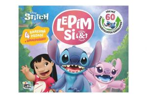 Sešit Lepím si znovu a znovu Lilo & Stitch se samolepkami a omalovánkami