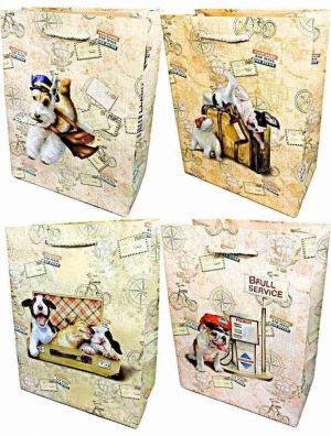Dárková taška A3 – pejsci, mix motivů 44 × 31 × 12 cm