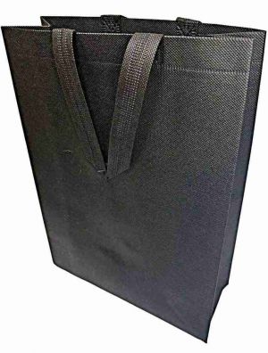 Nákupní taška z netkané textilie černá 40 × 35 × 12 cm – Tormat-0001