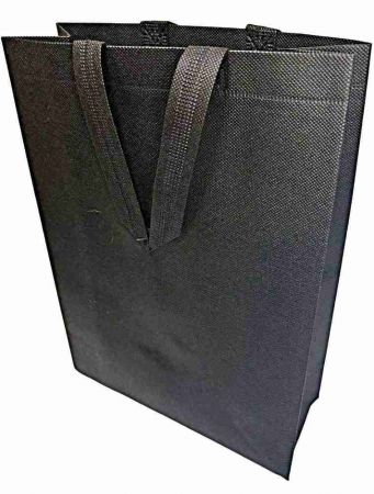 Nákupní taška z netkané textilie černá 40 × 35 × 12 cm – Tormat-0001